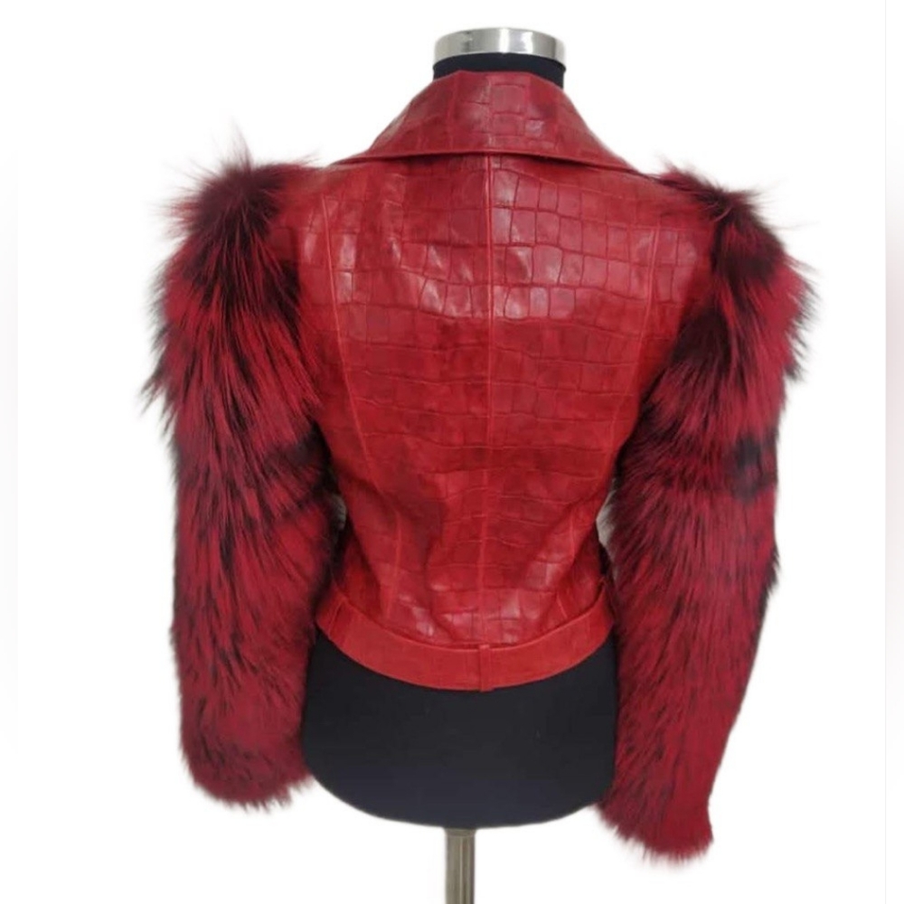 NWT GENUINE CROCODILE AND FOX FUR JACKET - Picture 2 of 2